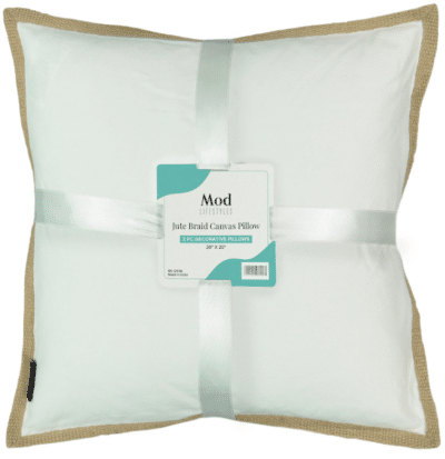 20X20" SOLID COLOUR CANVAS CUSHION WITH JUTE TRIM - Image 6